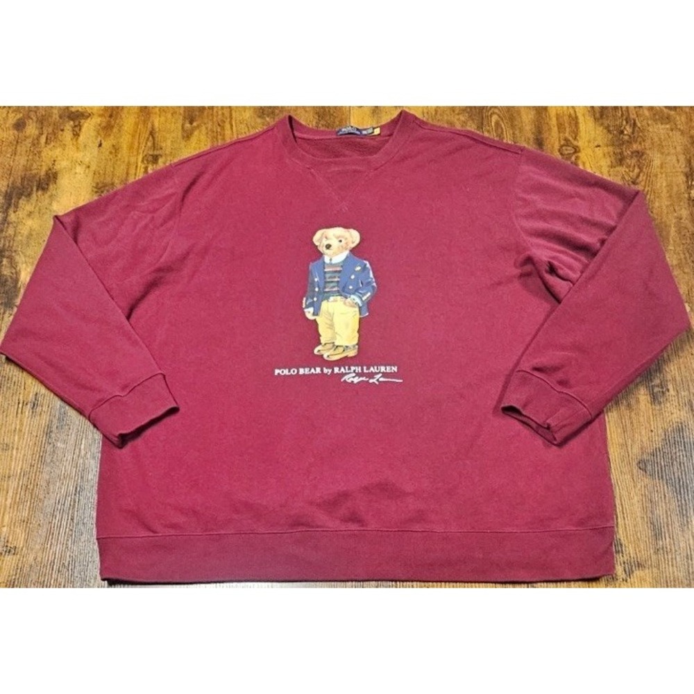 Polo Ralph Lauren Preppy Polo Bear Crewneck Pullover Sweater Men's Size 3XLT